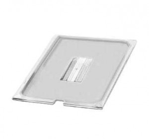 Lid for food pan, 1/2 size, Notched, Clear