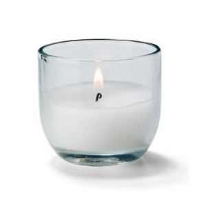 Disposable candle in glass, 48/case