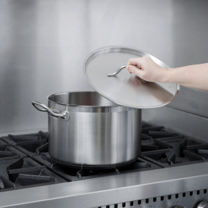 Stock pot, 12 qt with cover, S/S w/ clad bottom