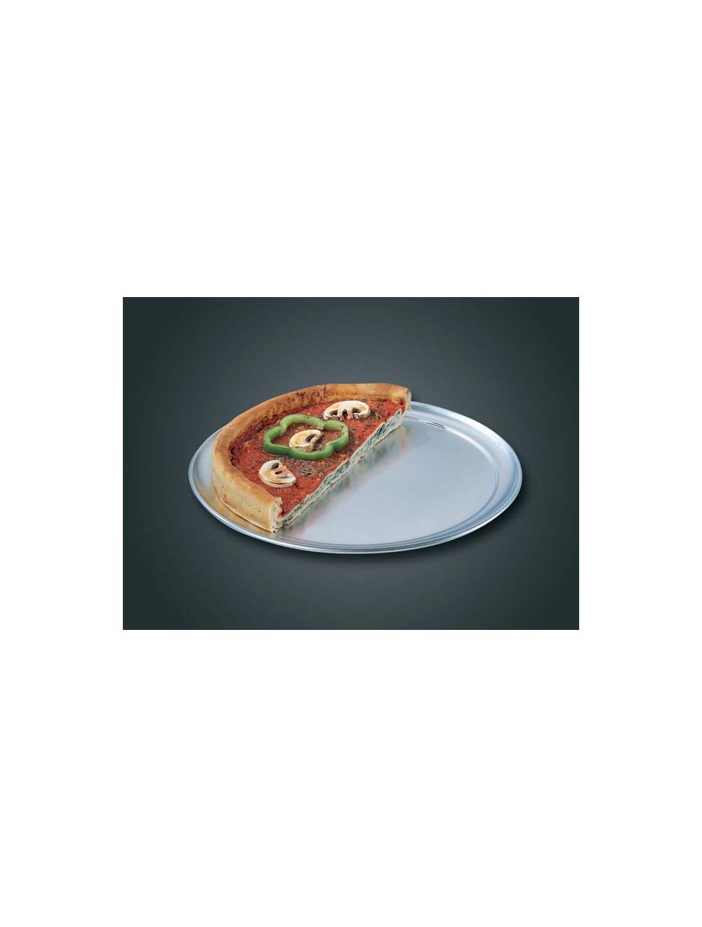 Pizza Pan, wide rim, 13, solid, 18 gauge aluminum