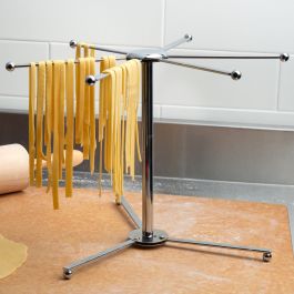 Chrome 6-arm pasta drying rack.